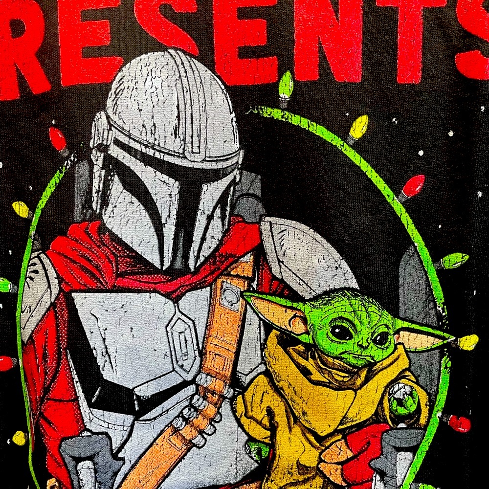 Star Wars, Mens, Christmas, T-Shirt, Black, Large, XL and XXL Mandelorian,NWT - Picture 2 of 4